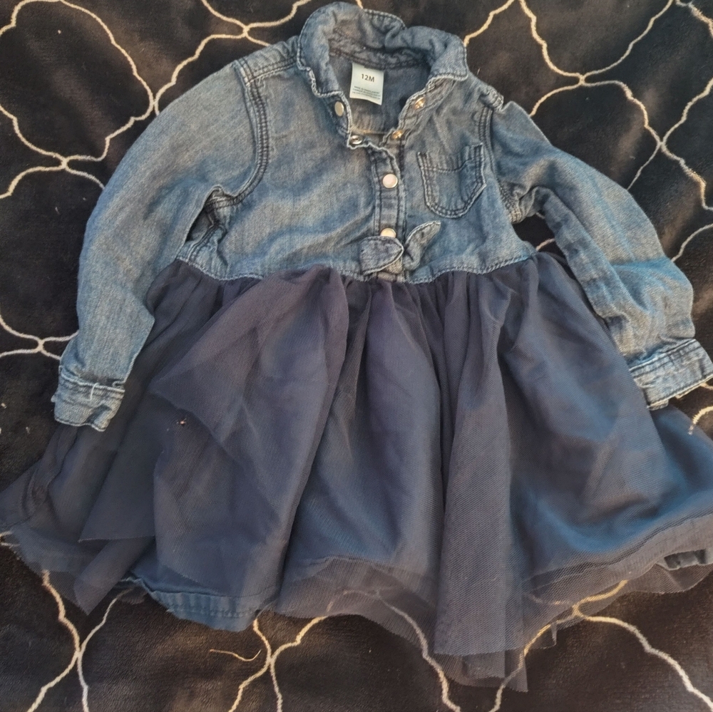 OshKosh B'gosh Denim Dress with Navy Tulle